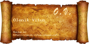 Olenik Vitus névjegykártya